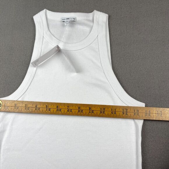 James Perse Ribbed White Tank Top - Picture 6 of 8